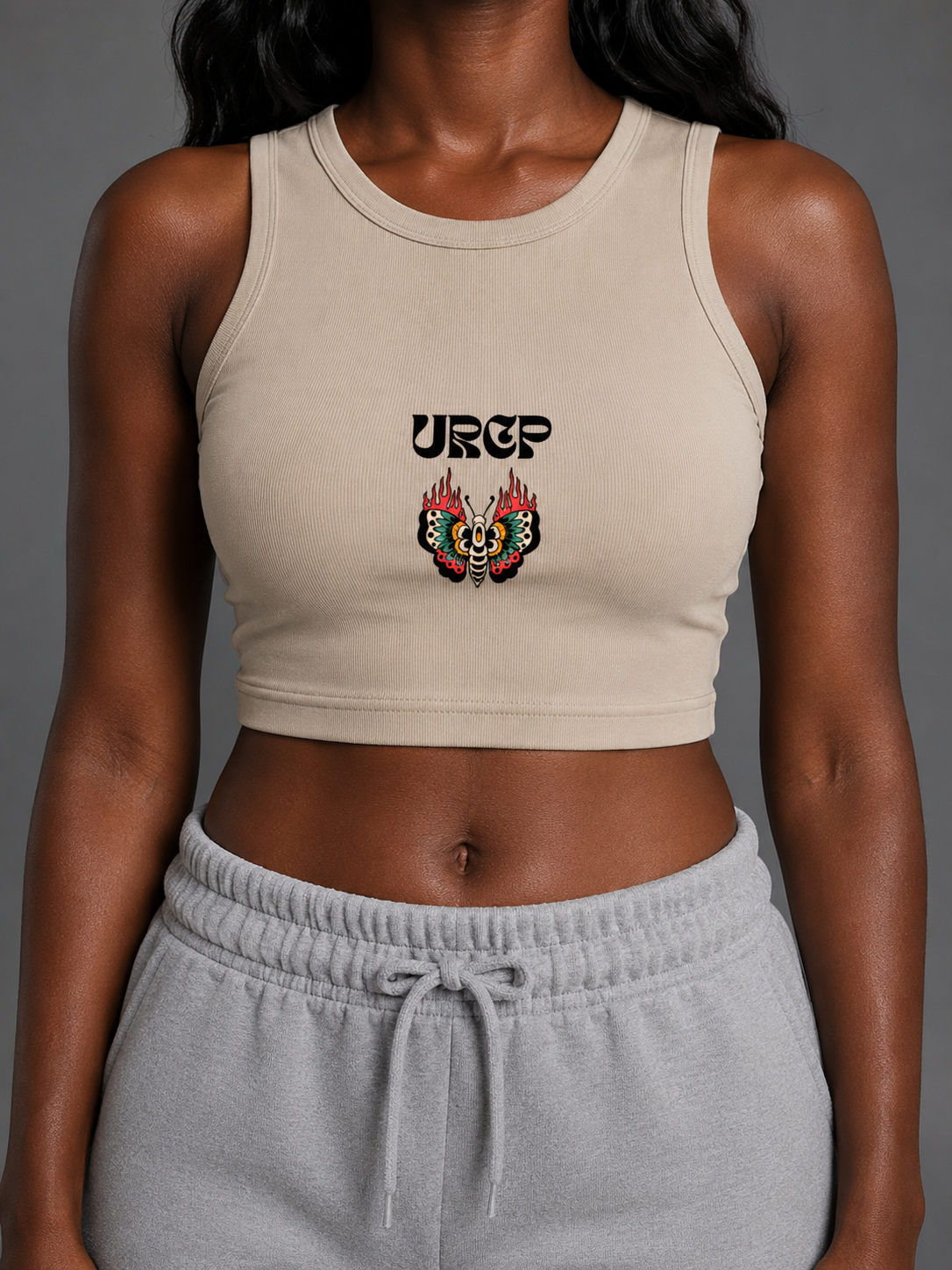 BLOSSOM IN DARKNESS CREWNECK CROP TOP (back design)