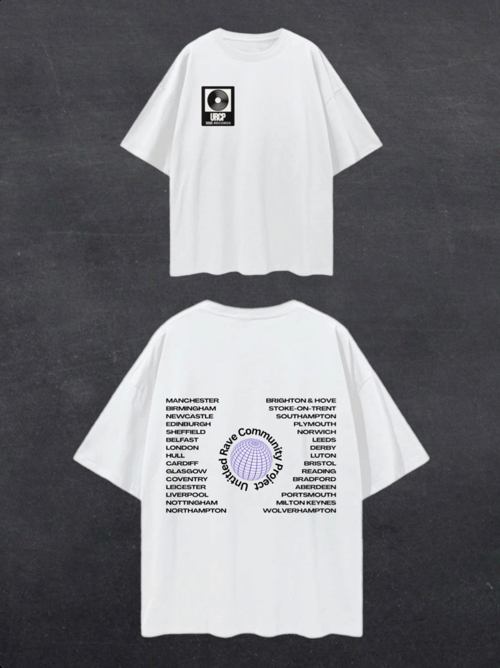 UNITED RAVE KINGDOM UNISEX TEE - BACK PRINT (multiple colours)