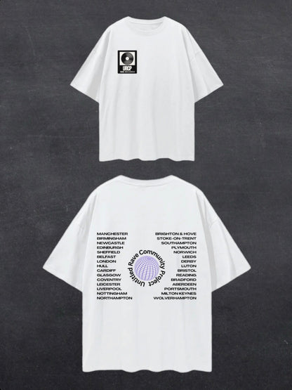 UNITED RAVE KINGDOM UNISEX TEE - BACK PRINT (multiple colours)