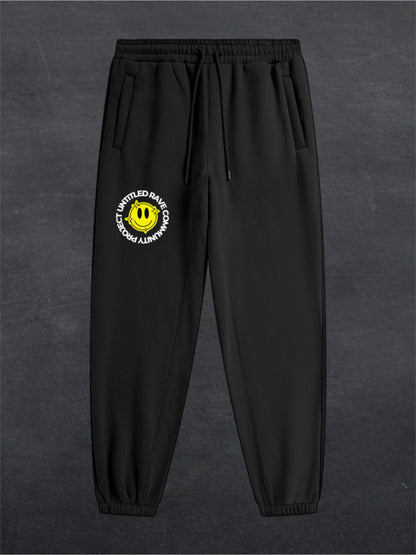 URCP SMILEY FLEECE UNISEX JOGGERS (multiple colours)