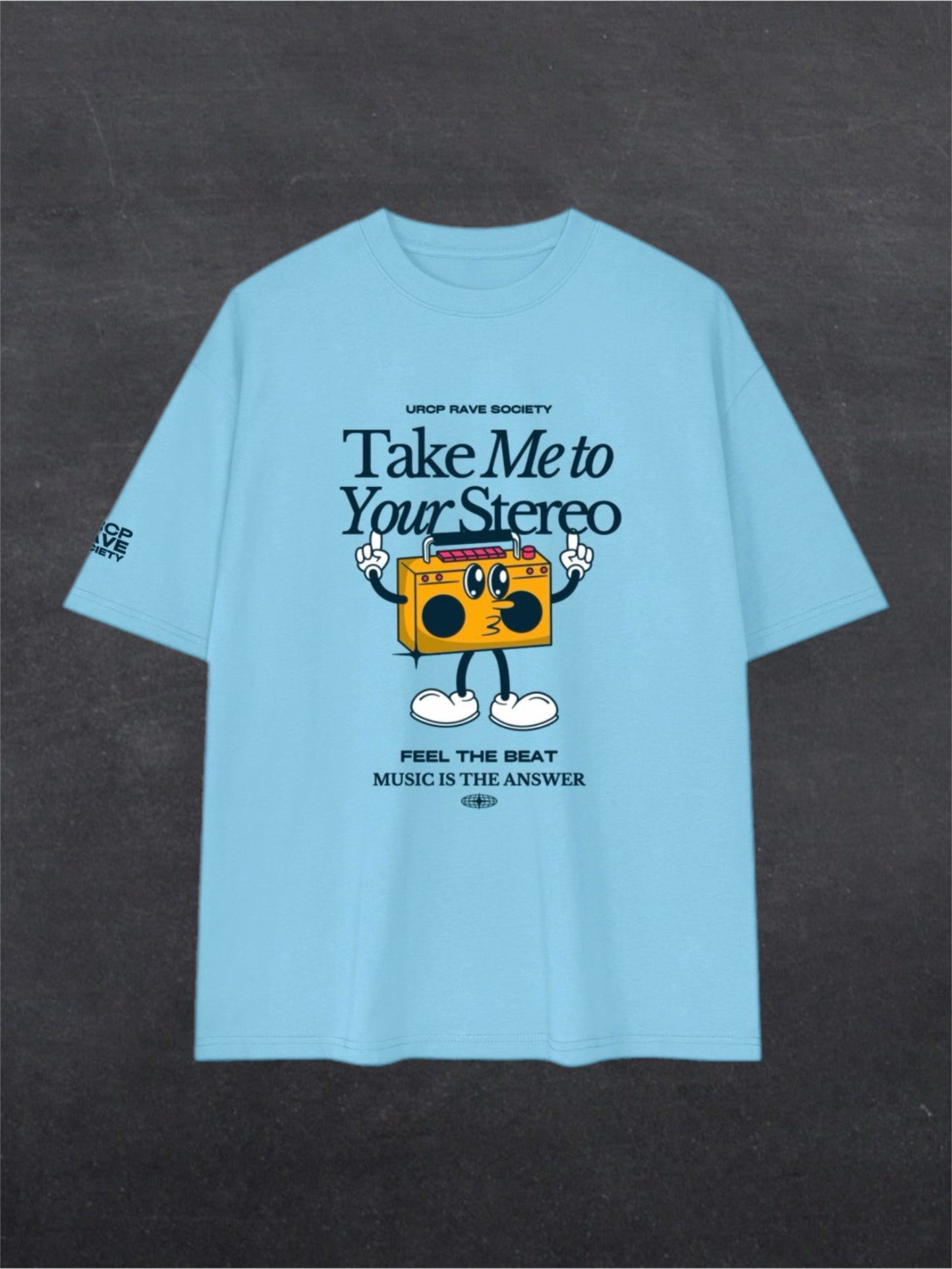 TAKE ME TO YOUR STEREO UNISEX TEE - FRONT PRINT (multiple colours)