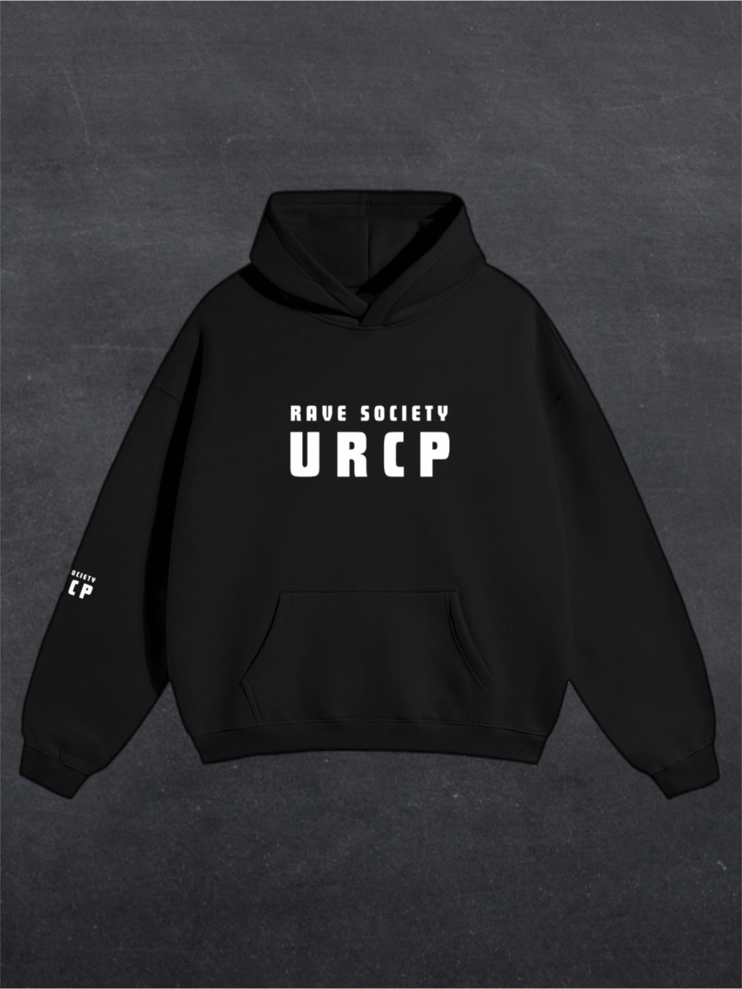 RAVE SOCIETY URCP UNISEX HOODIE - FRONT PRINT (multiple colours)