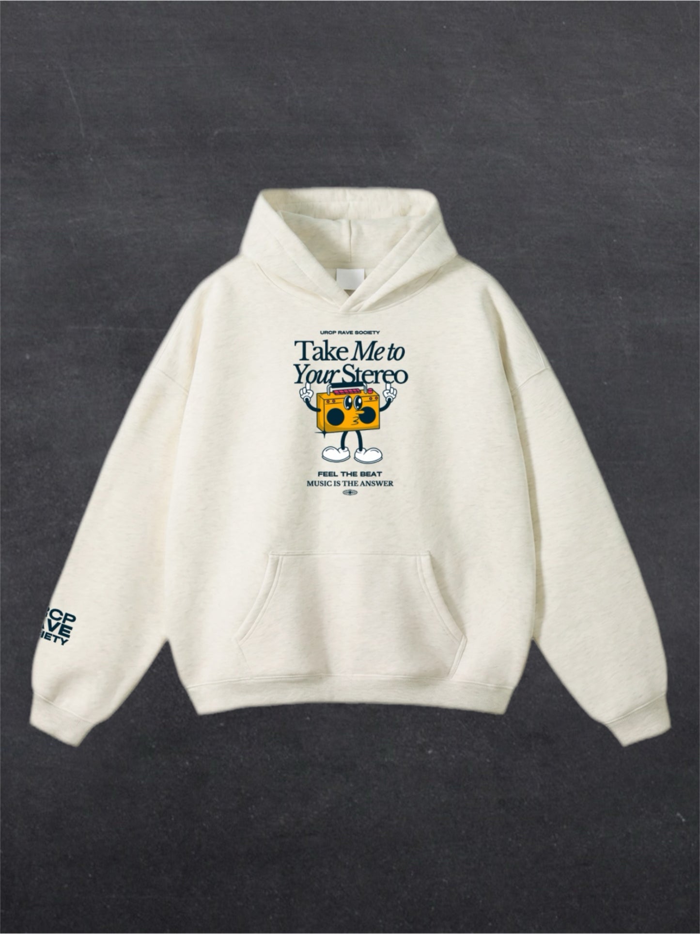 TAKE ME TO YOUR STEREO UNISEX HOODIE - FRONT PRINT (multiple colours)
