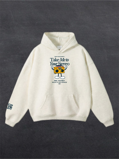 TAKE ME TO YOUR STEREO UNISEX HOODIE - FRONT PRINT (multiple colours)
