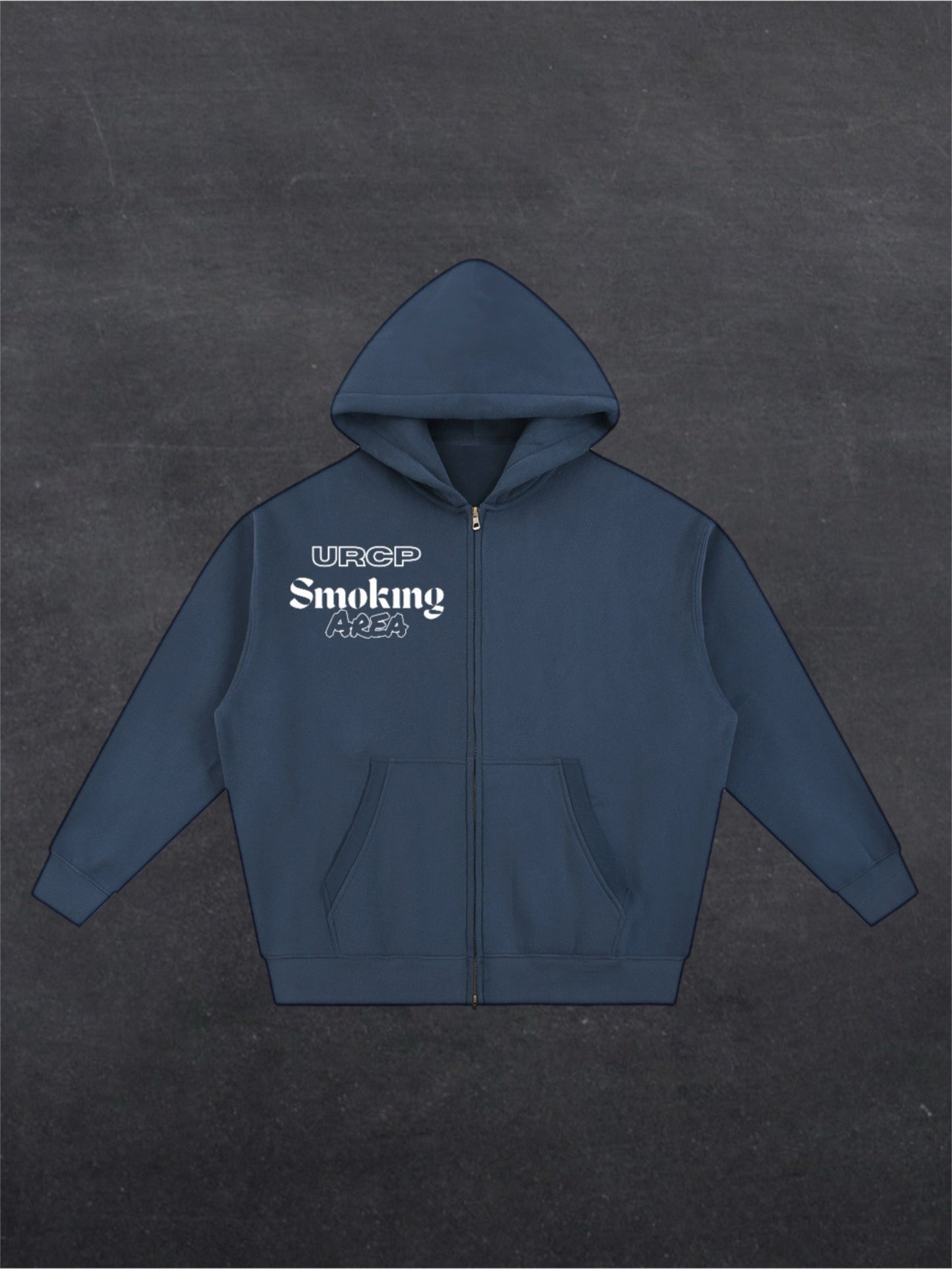 SMOKING AREA UNISEX ZIP UP HOODIE - FRONT PRINT (multiple colours)
