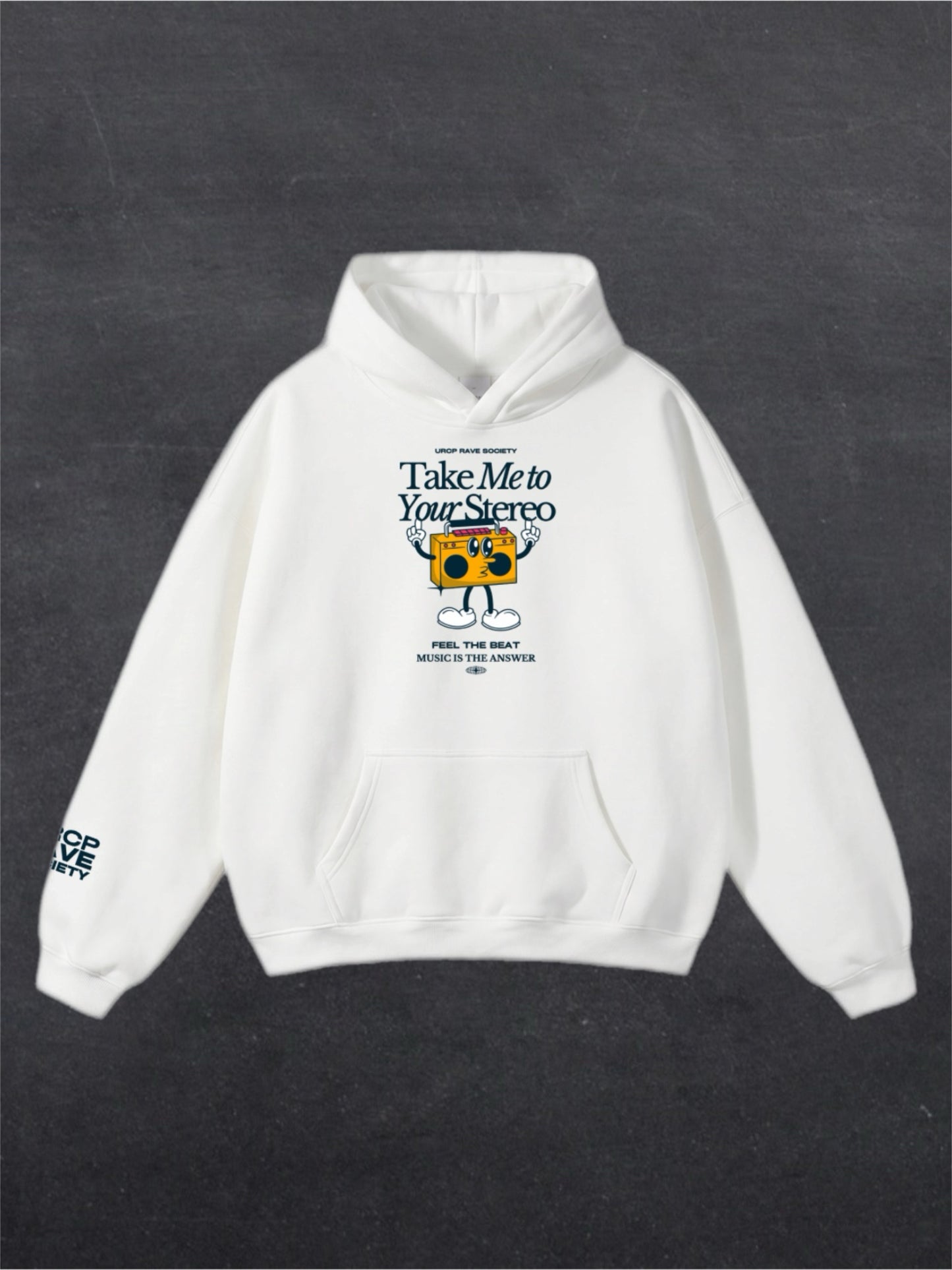 TAKE ME TO YOUR STEREO UNISEX HOODIE - FRONT PRINT (multiple colours)