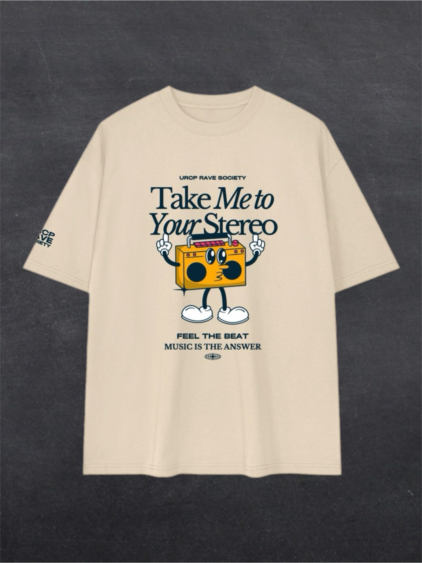 TAKE ME TO YOUR STEREO UNISEX TEE - FRONT PRINT (multiple colours)