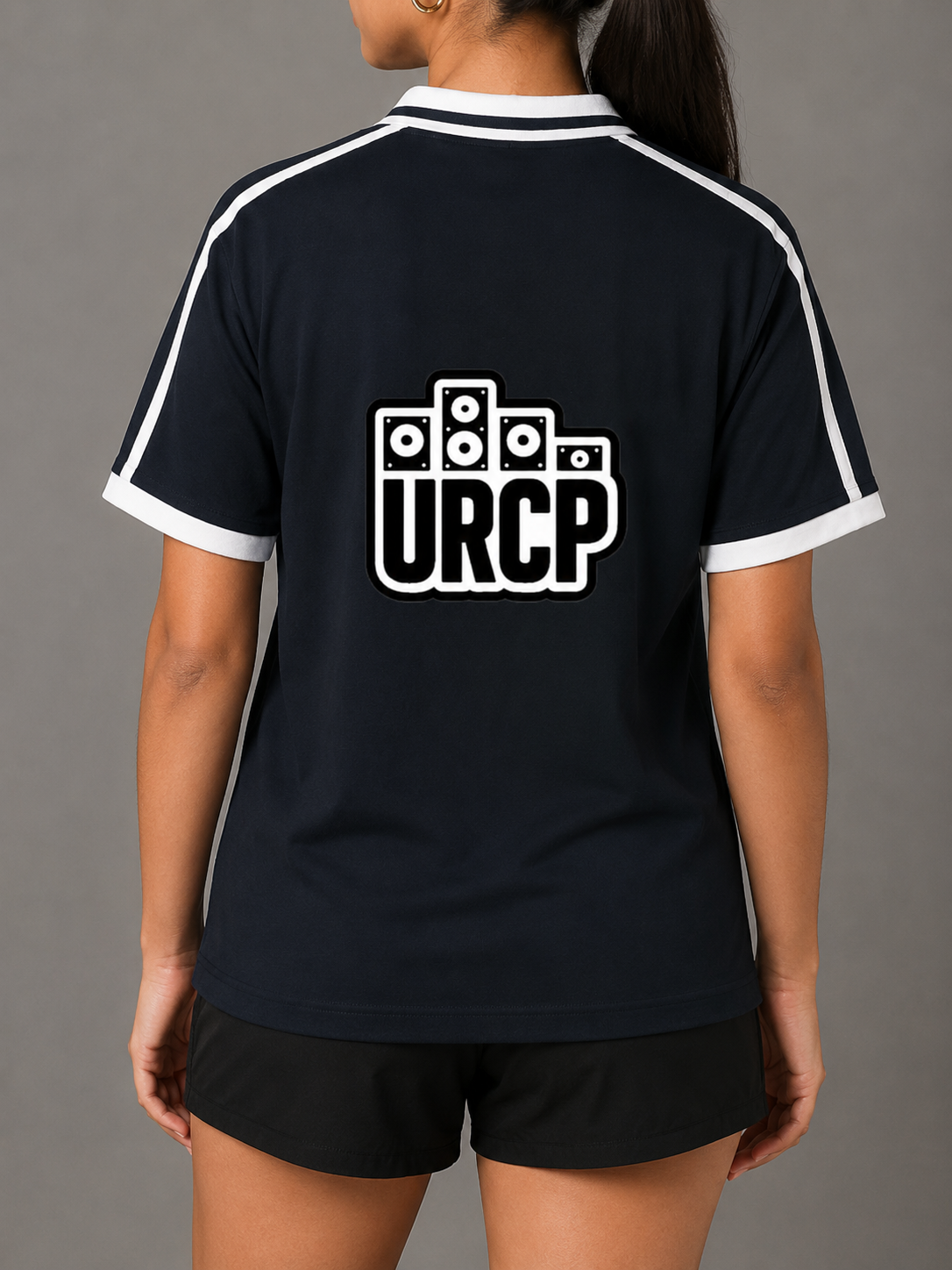 URCP UNISEX STRIPPED POLO (back design)