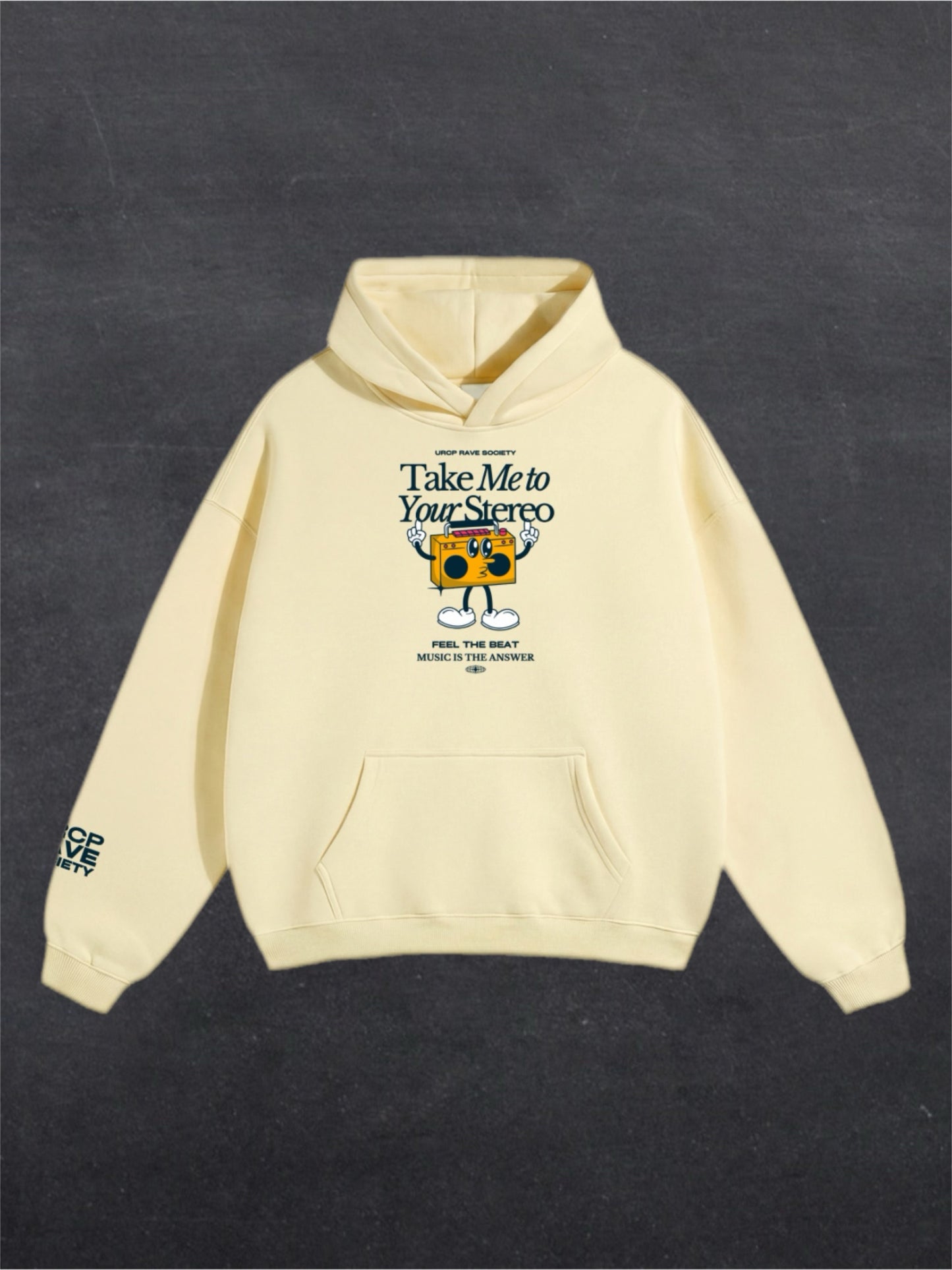 TAKE ME TO YOUR STEREO UNISEX HOODIE - FRONT PRINT (multiple colours)