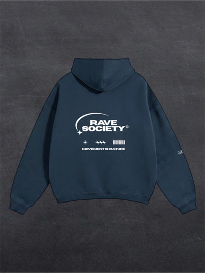 RAVE SOCIETY UNISEX HOODIE - BACK PRINT (multiple colours)