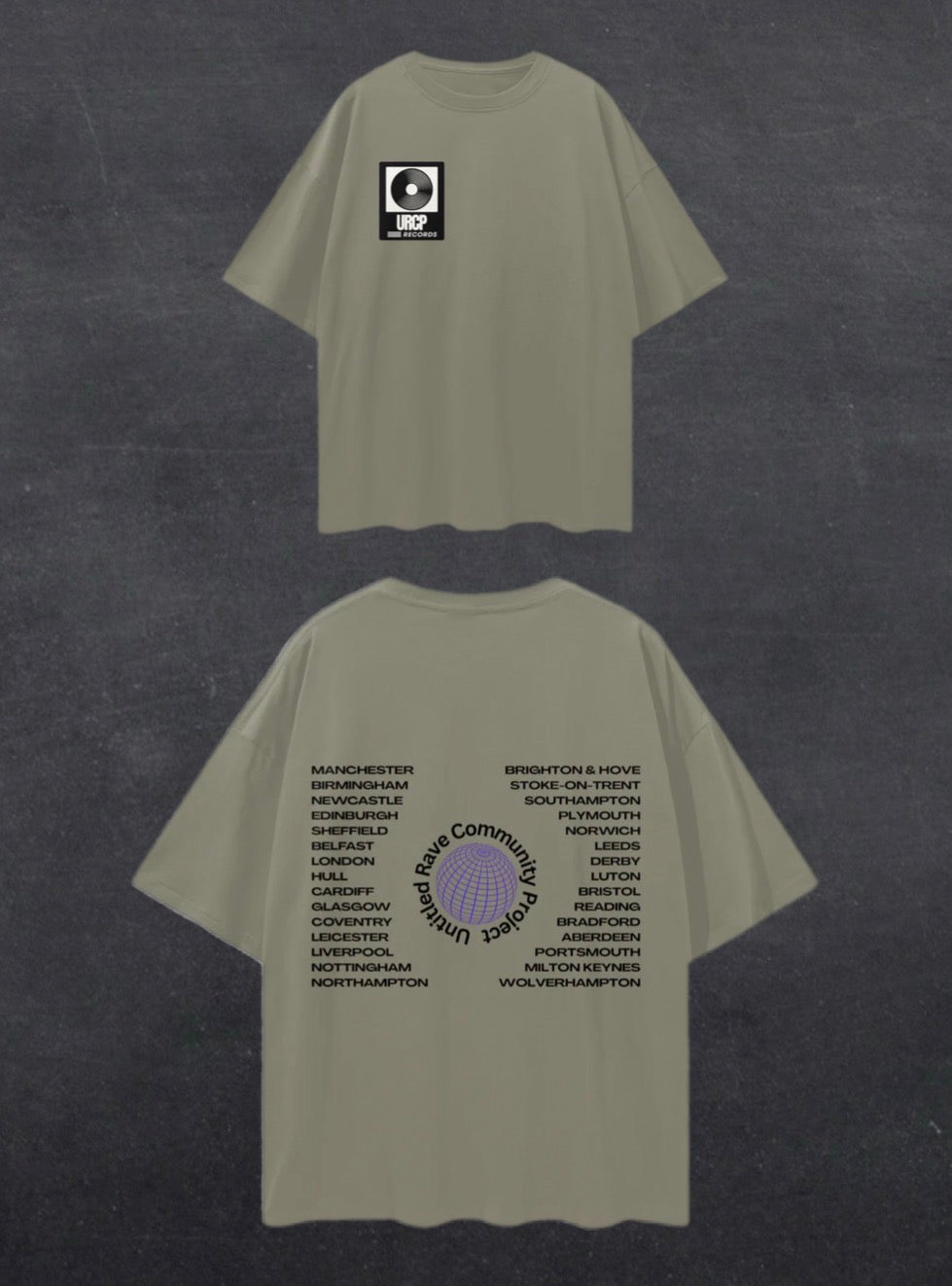 UNITED RAVE KINGDOM UNISEX TEE - BACK PRINT (multiple colours)