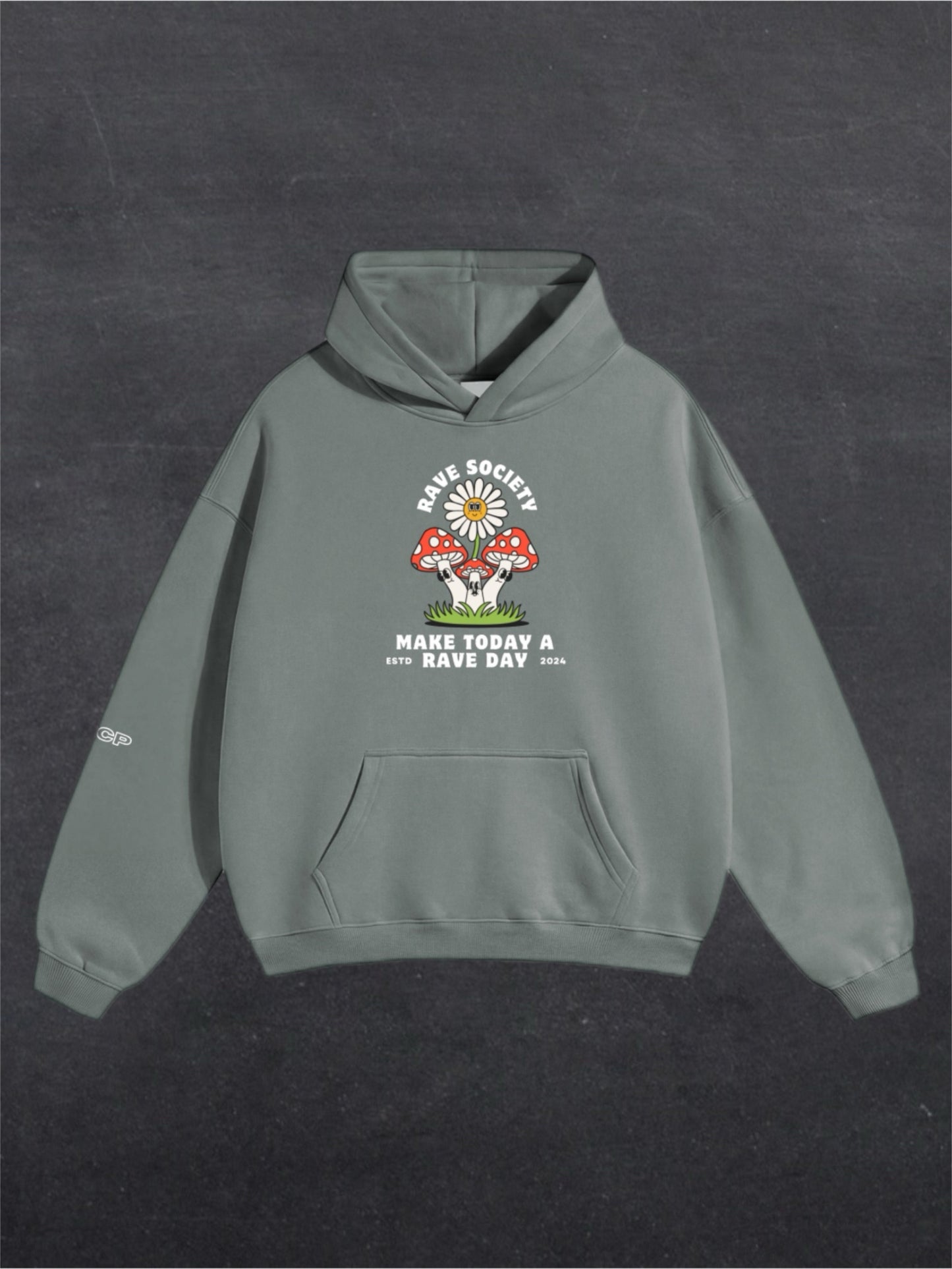 MAKE TODAY A RAVE DAY UNISEX HOODIE - FRONT PRINT (multiple colours)