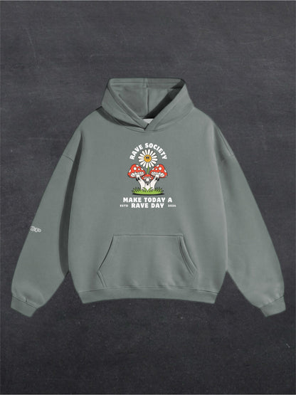 MAKE TODAY A RAVE DAY UNISEX HOODIE - FRONT PRINT (multiple colours)