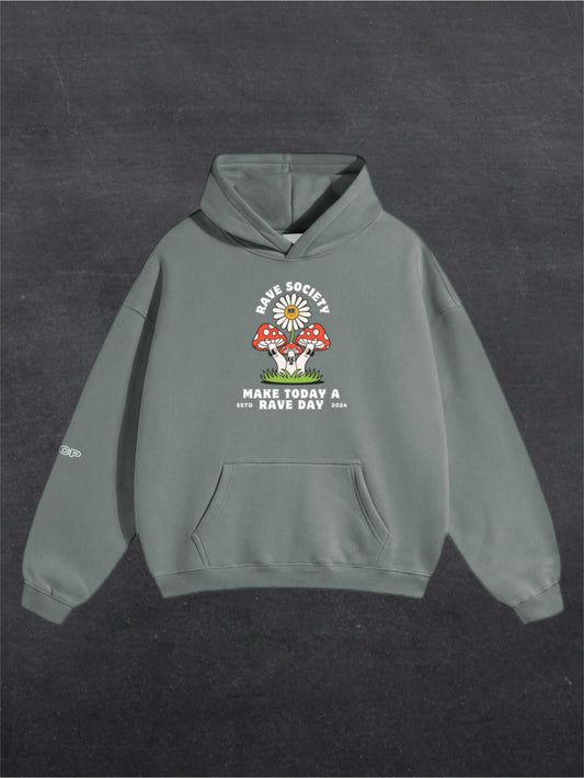 MAKE TODAY A RAVE DAY UNISEX HOODIE - FRONT PRINT (multiple colours)