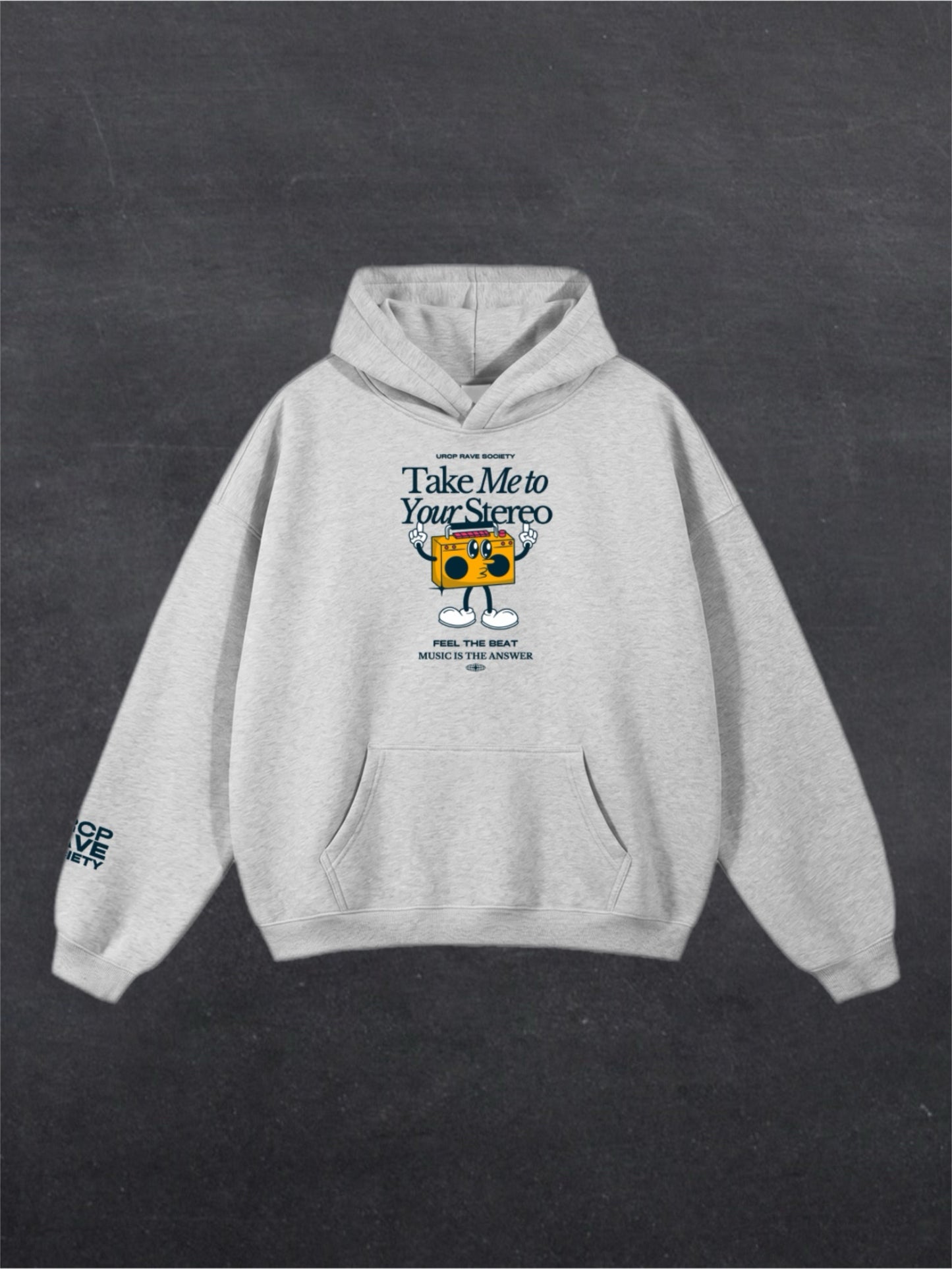 TAKE ME TO YOUR STEREO UNISEX HOODIE - FRONT PRINT (multiple colours)