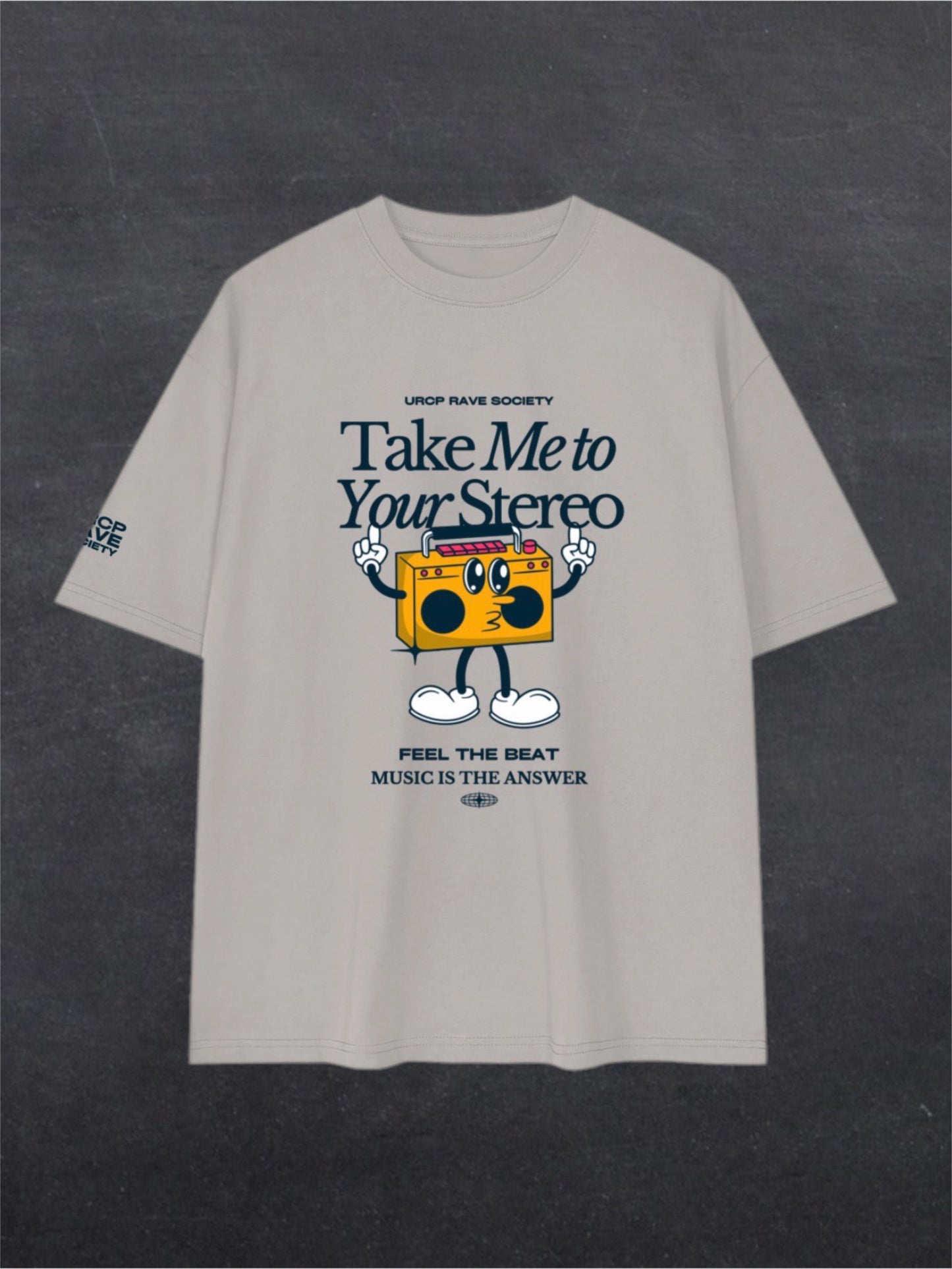 TAKE ME TO YOUR STEREO UNISEX TEE - FRONT PRINT (multiple colours)
