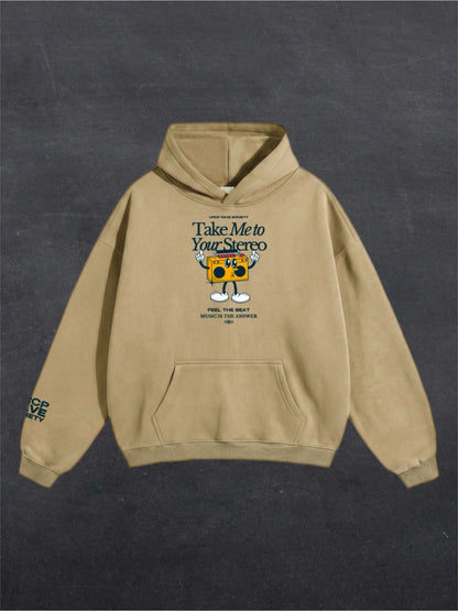 TAKE ME TO YOUR STEREO UNISEX HOODIE - FRONT PRINT (multiple colours)