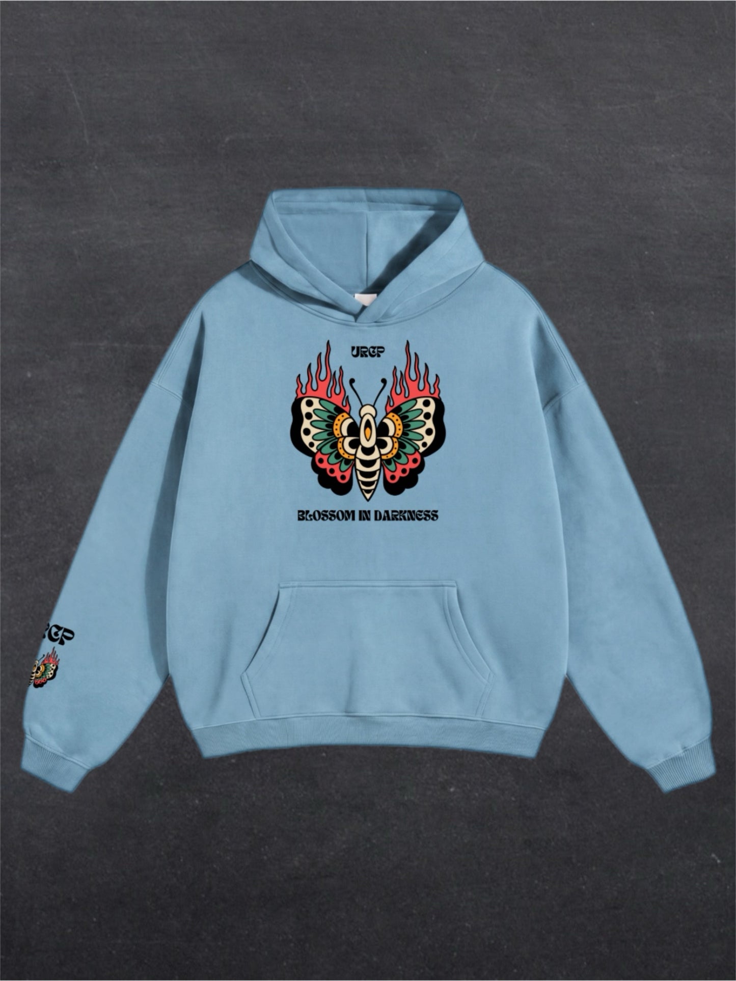 BLOSSOM IN DARKNESS UNISEX HOODIE - FRONT PRINT (multiple colours)