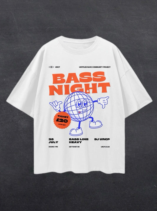 BASS NIGHT UNISEX TEE - FRONT PRINT (multiple colours)