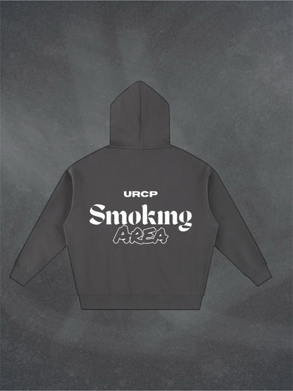 SMOKING AREA UNISEX ZIP UP HOODIE - BACK PRINT (multiple colours)