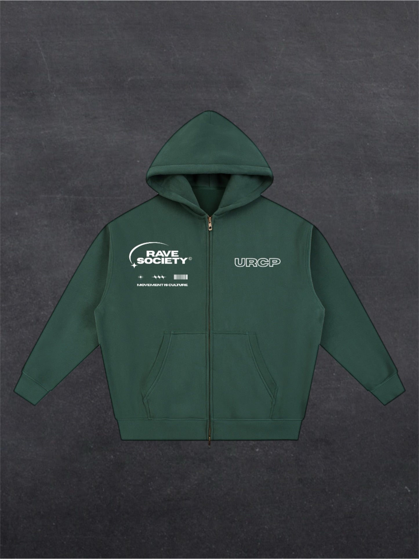 RAVE SOCIETY URCP UNISEX HOODIE - FRONT PRINT (multiple colours)