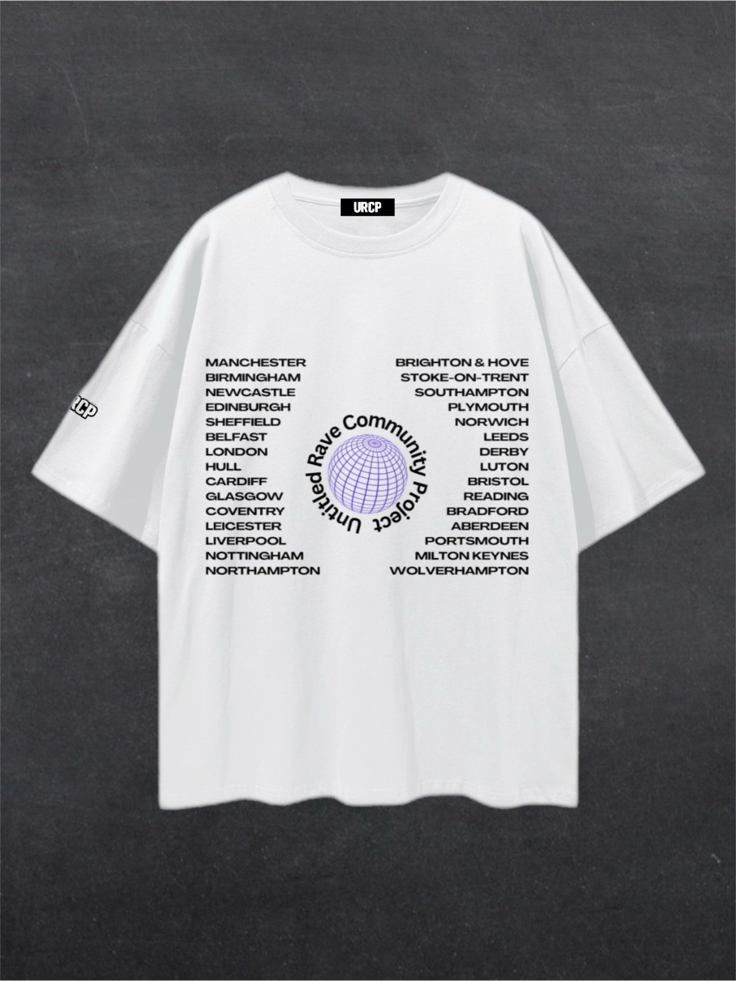 UNITED RAVE KINGDOM UNISEX TEE - FRONT PRINT (multiple colours)