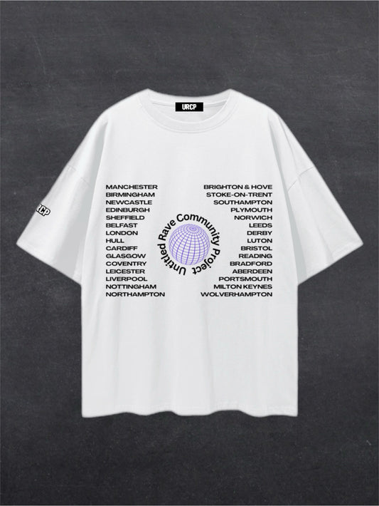 UNITED RAVE KINGDOM UNISEX TEE - FRONT PRINT (multiple colours)