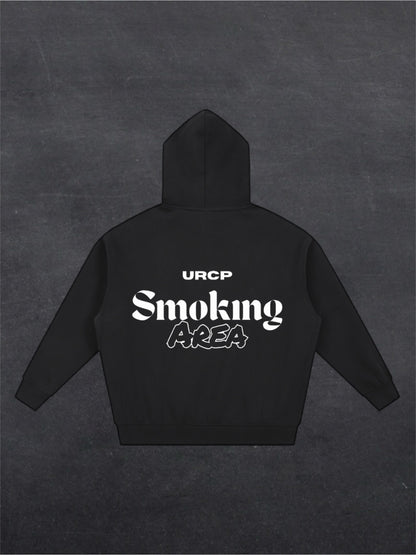 SMOKING AREA UNISEX ZIP UP HOODIE - BACK PRINT (multiple colours)
