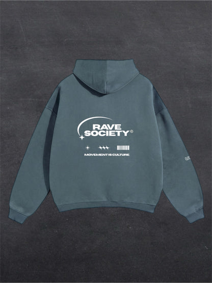 RAVE SOCIETY UNISEX HOODIE - BACK PRINT (multiple colours)
