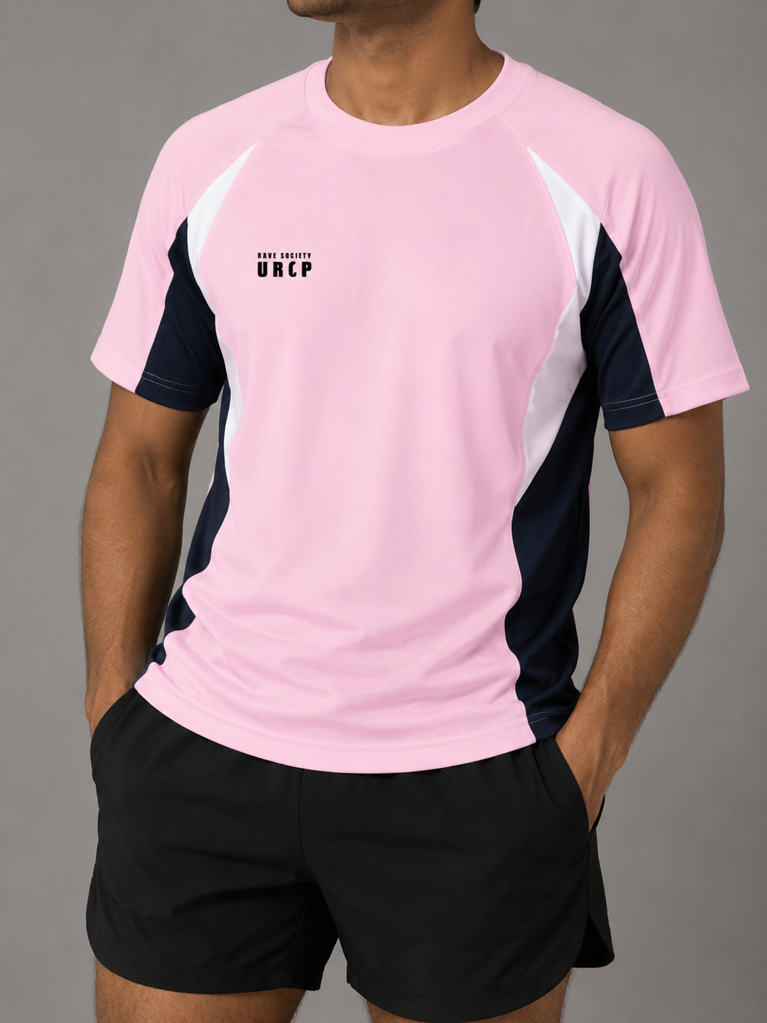 URCP RAVE SOCIETY UNISEX COLOUR BLOCK TOP (back design)