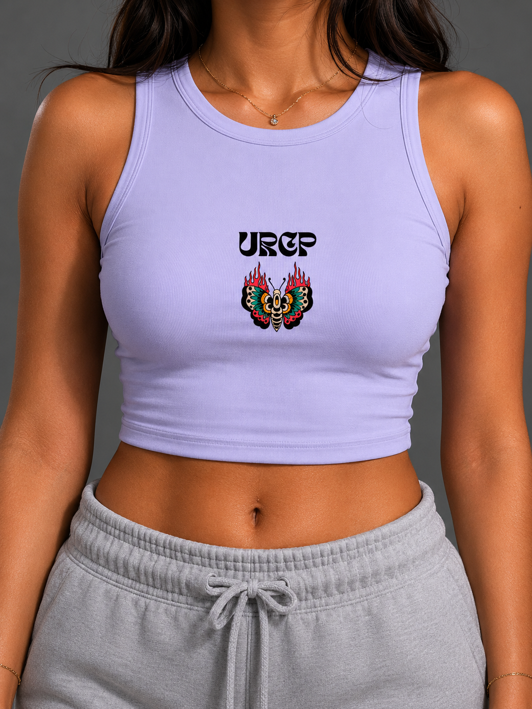 BLOSSOM IN DARKNESS CREWNECK CROP TOP (back design)