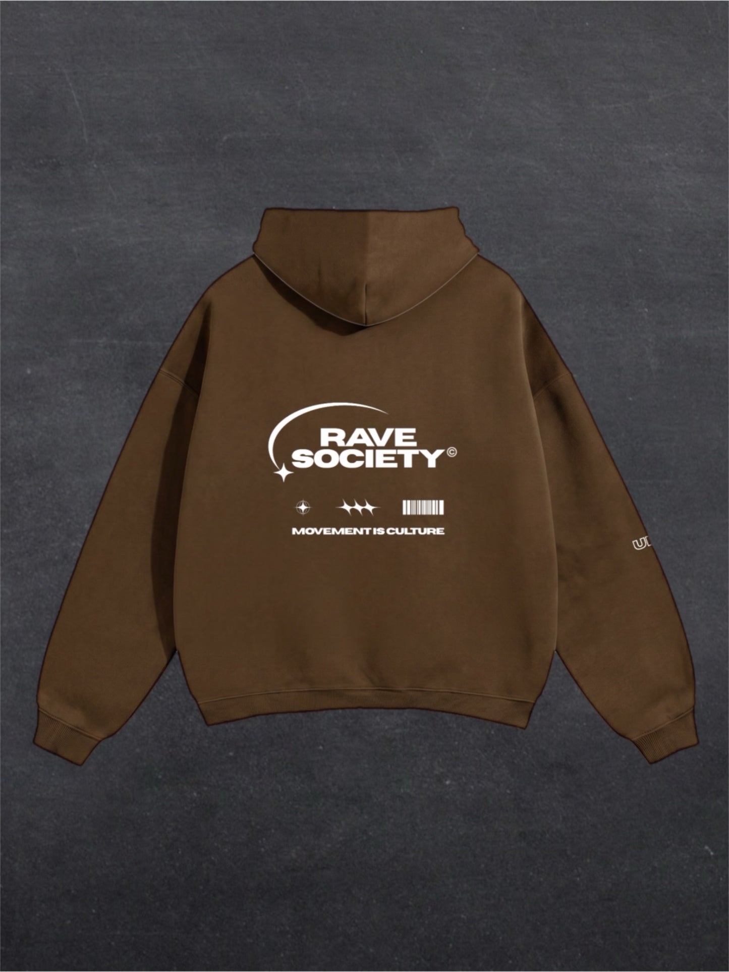 RAVE SOCIETY UNISEX HOODIE - BACK PRINT (multiple colours)