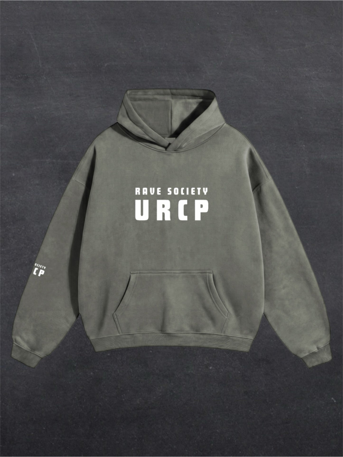 RAVE SOCIETY URCP UNISEX HOODIE - FRONT PRINT (multiple colours)