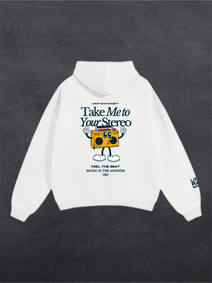 TAKE ME TO YOUR STEREO UNISEX HOODIE - BACK PRINT (multiple colours)