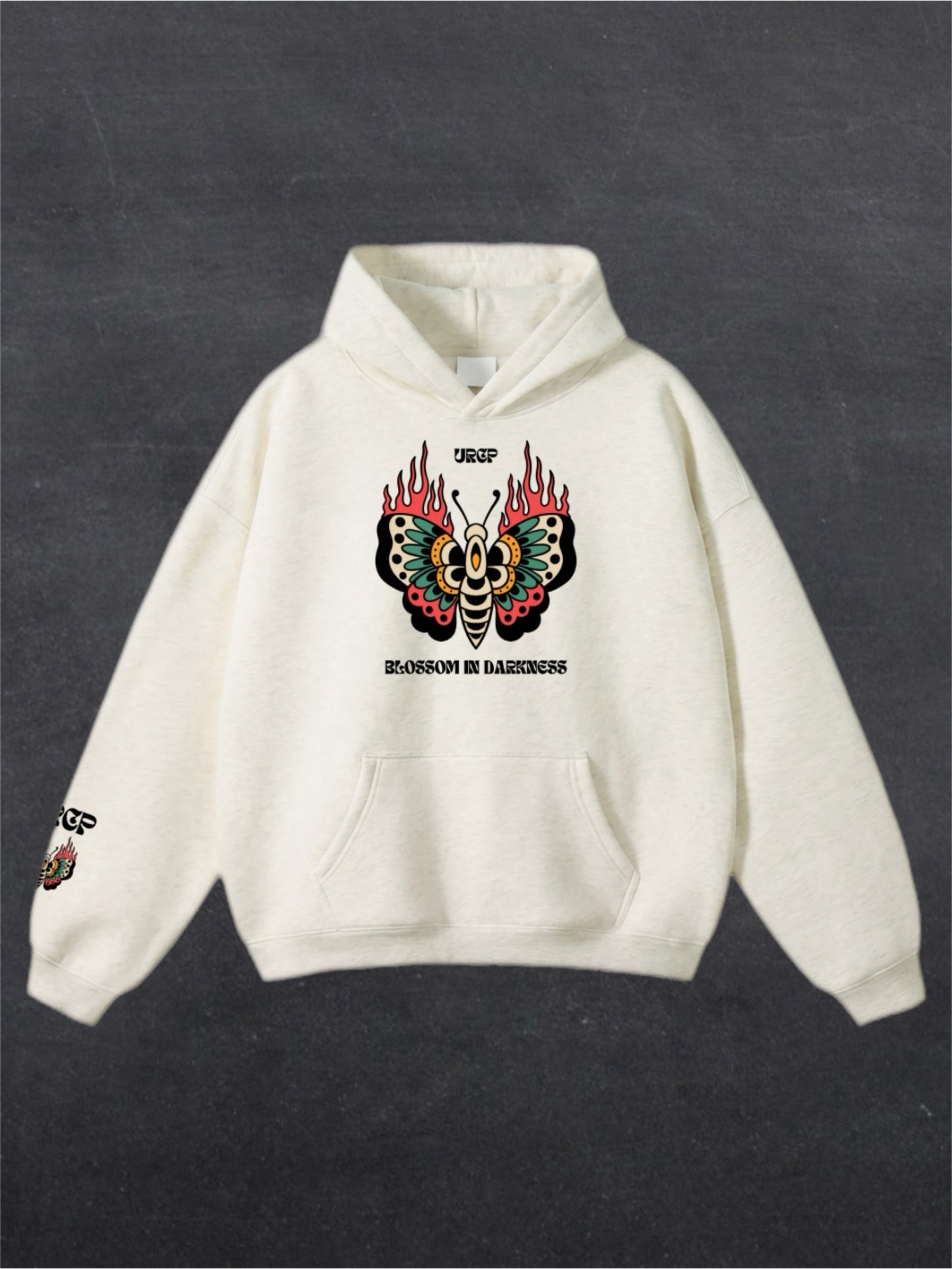 BLOSSOM IN DARKNESS UNISEX HOODIE - FRONT PRINT (multiple colours)