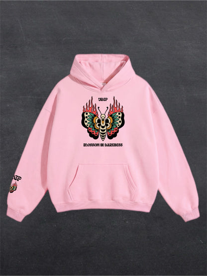 BLOSSOM IN DARKNESS UNISEX HOODIE - FRONT PRINT (multiple colours)
