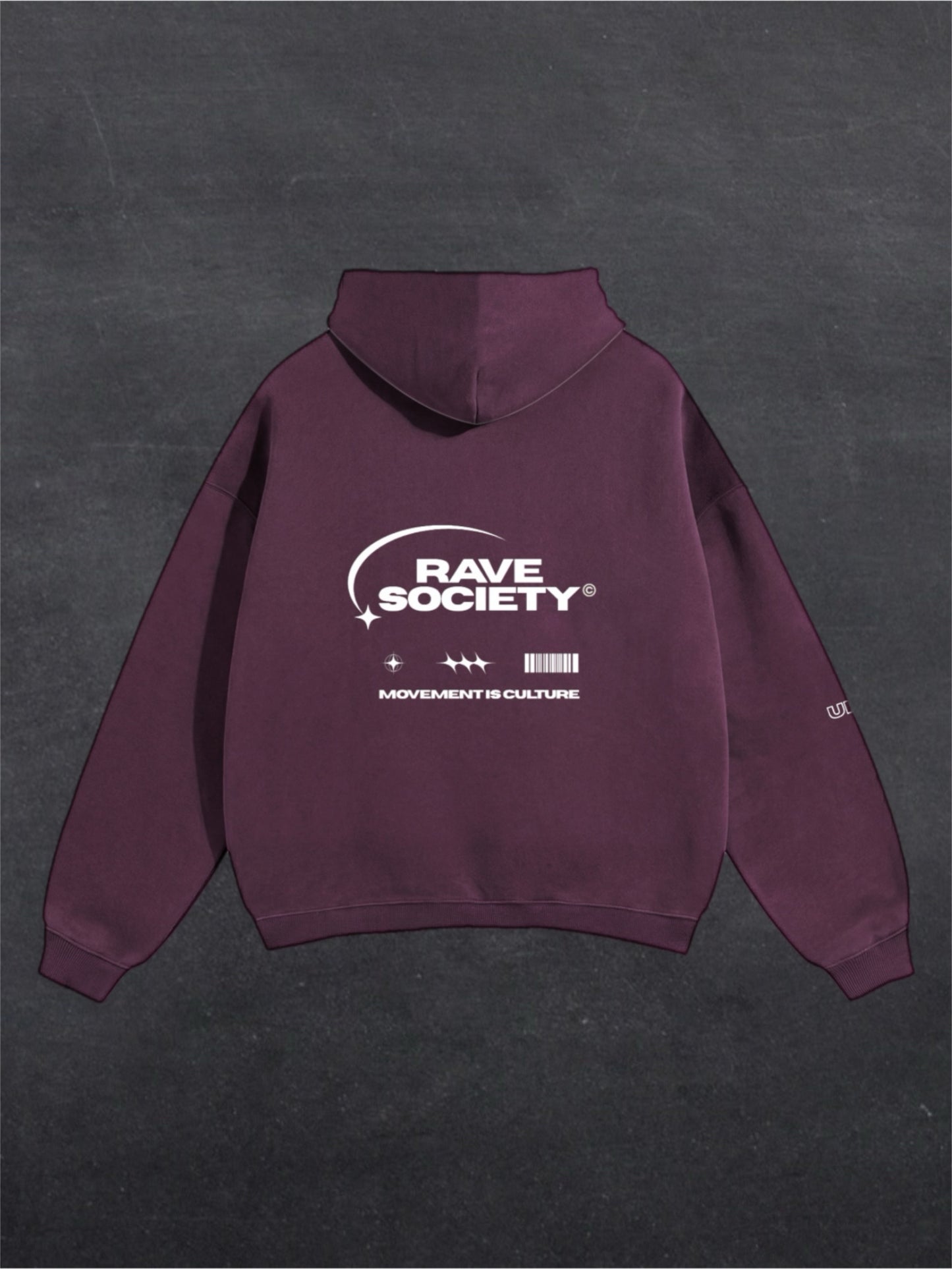 RAVE SOCIETY UNISEX HOODIE - BACK PRINT (multiple colours)
