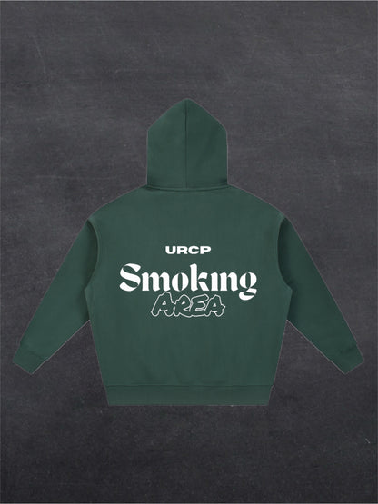 SMOKING AREA UNISEX ZIP UP HOODIE - BACK PRINT (multiple colours)