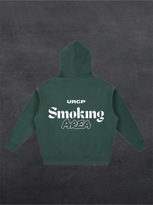 SMOKING AREA UNISEX ZIP UP HOODIE - BACK PRINT (multiple colours)