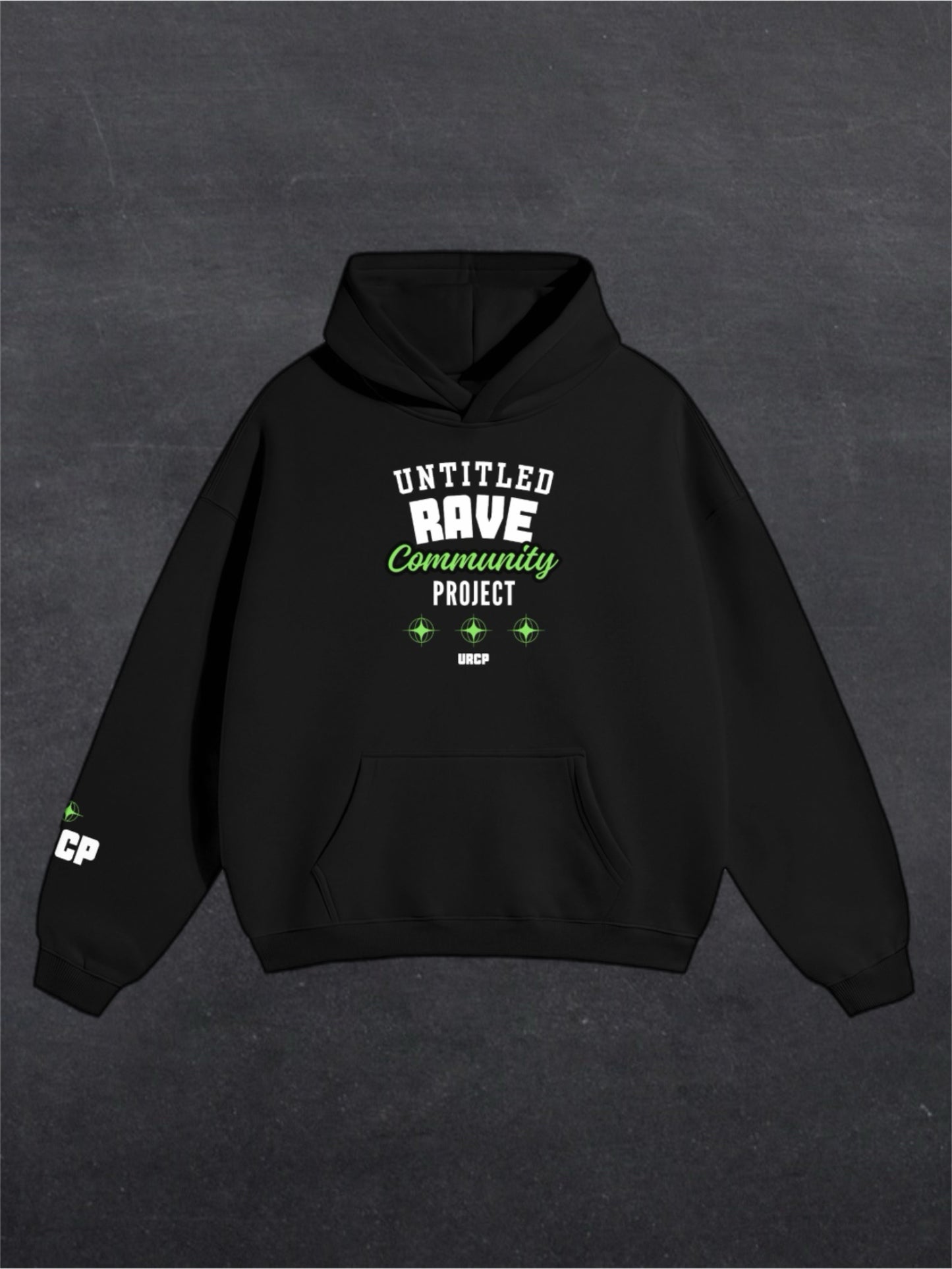 UNTITLED RAVE COMMUNITY PROJECT UNISEX HOODIE - FRONT PRINT (multiple colours)