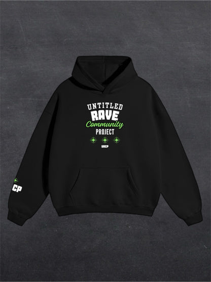 UNTITLED RAVE COMMUNITY PROJECT UNISEX HOODIE - FRONT PRINT (multiple colours)