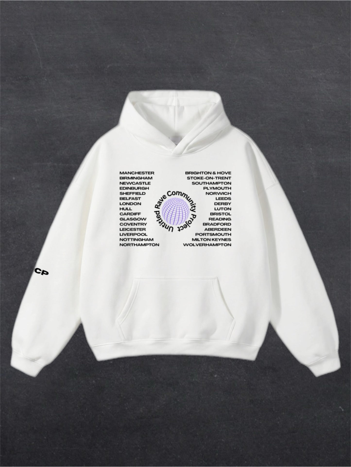 UNITED RAVE KINGDOM UNISEX HOODIE - FRONT PRINT (multiple colours)