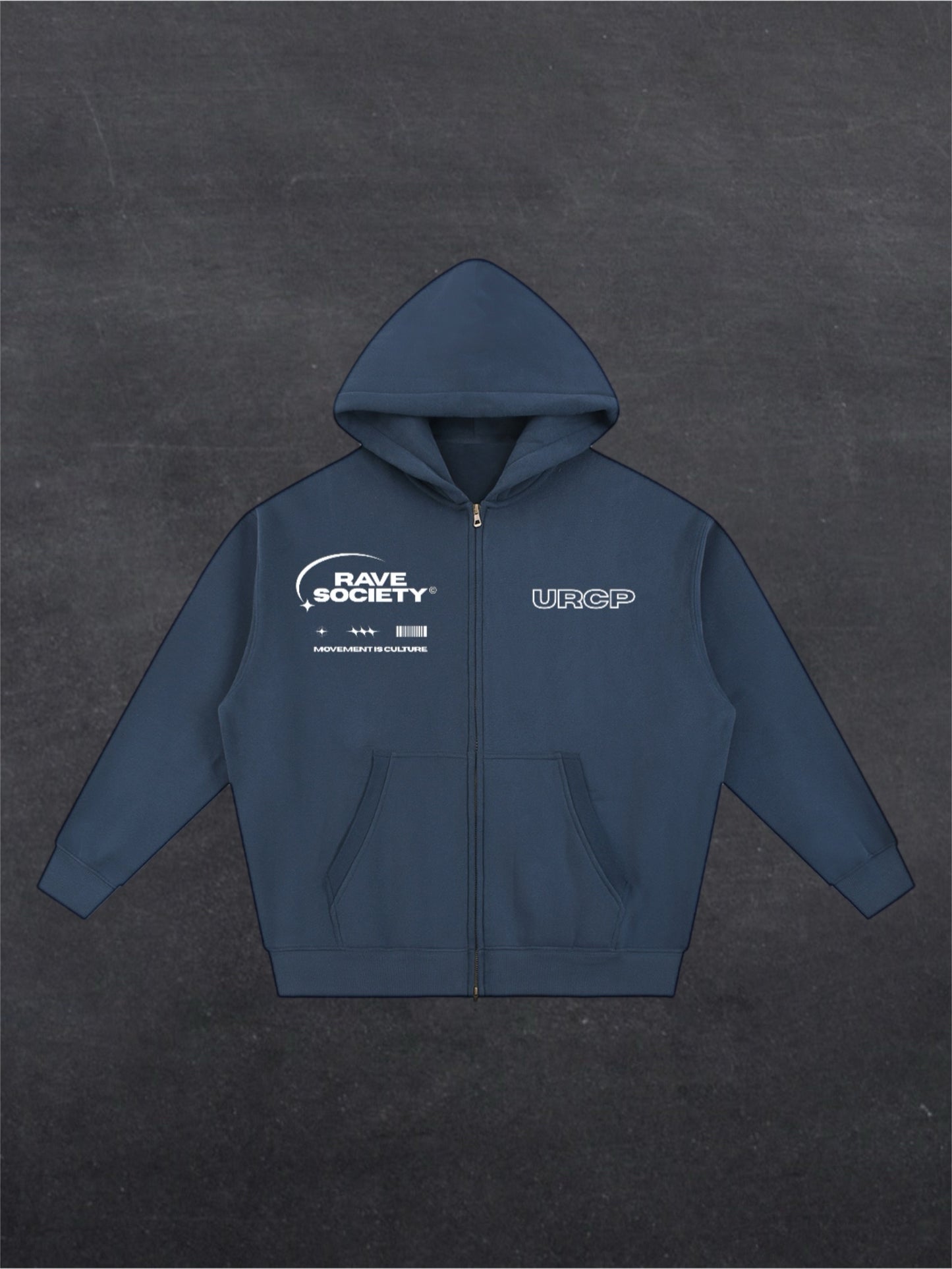 RAVE SOCIETY URCP UNISEX HOODIE - FRONT PRINT (multiple colours)