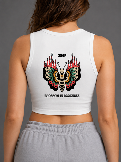 BLOSSOM IN DARKNESS CREWNECK CROP TOP (back design)