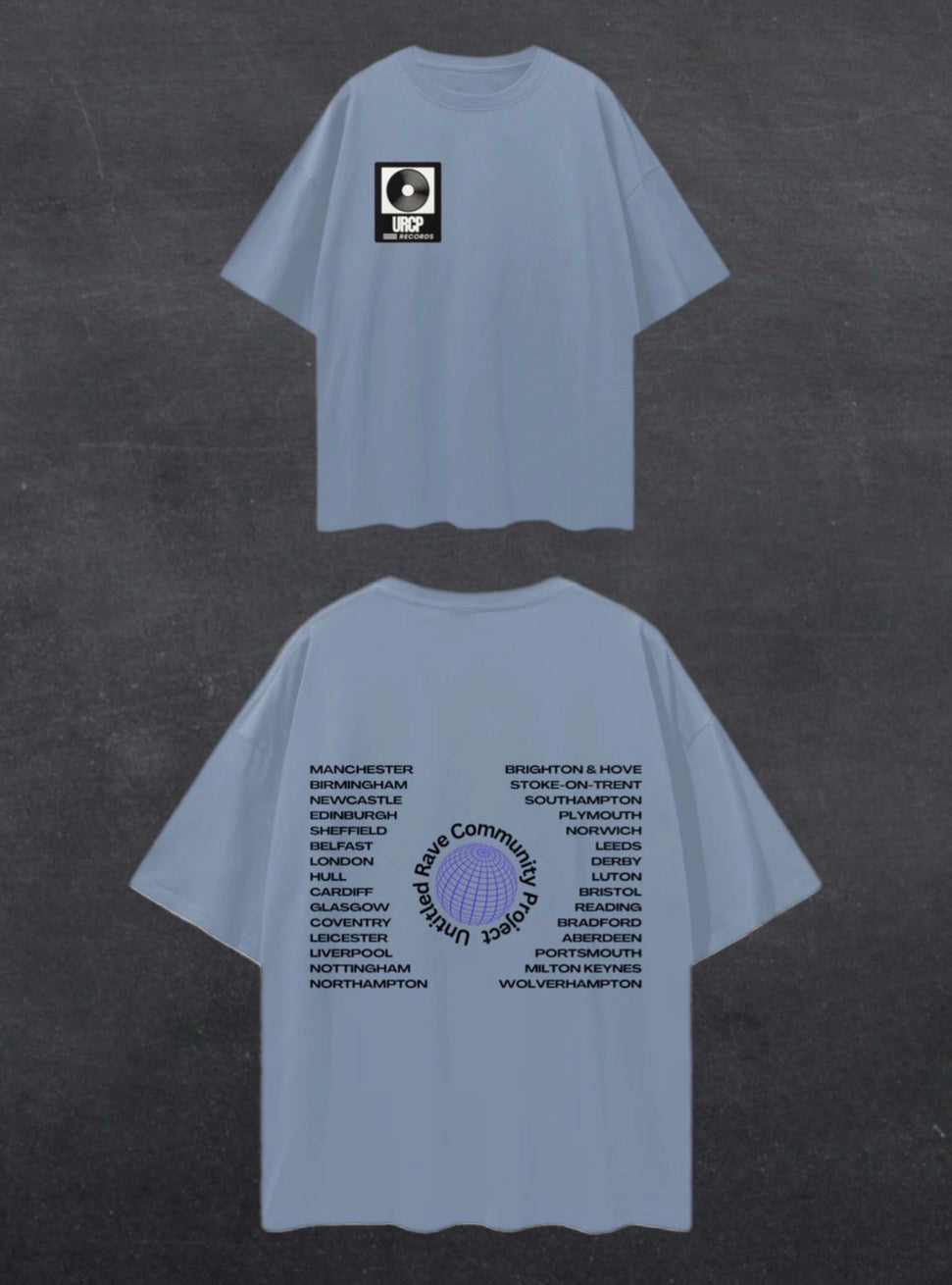 UNITED RAVE KINGDOM UNISEX TEE - BACK PRINT (multiple colours)