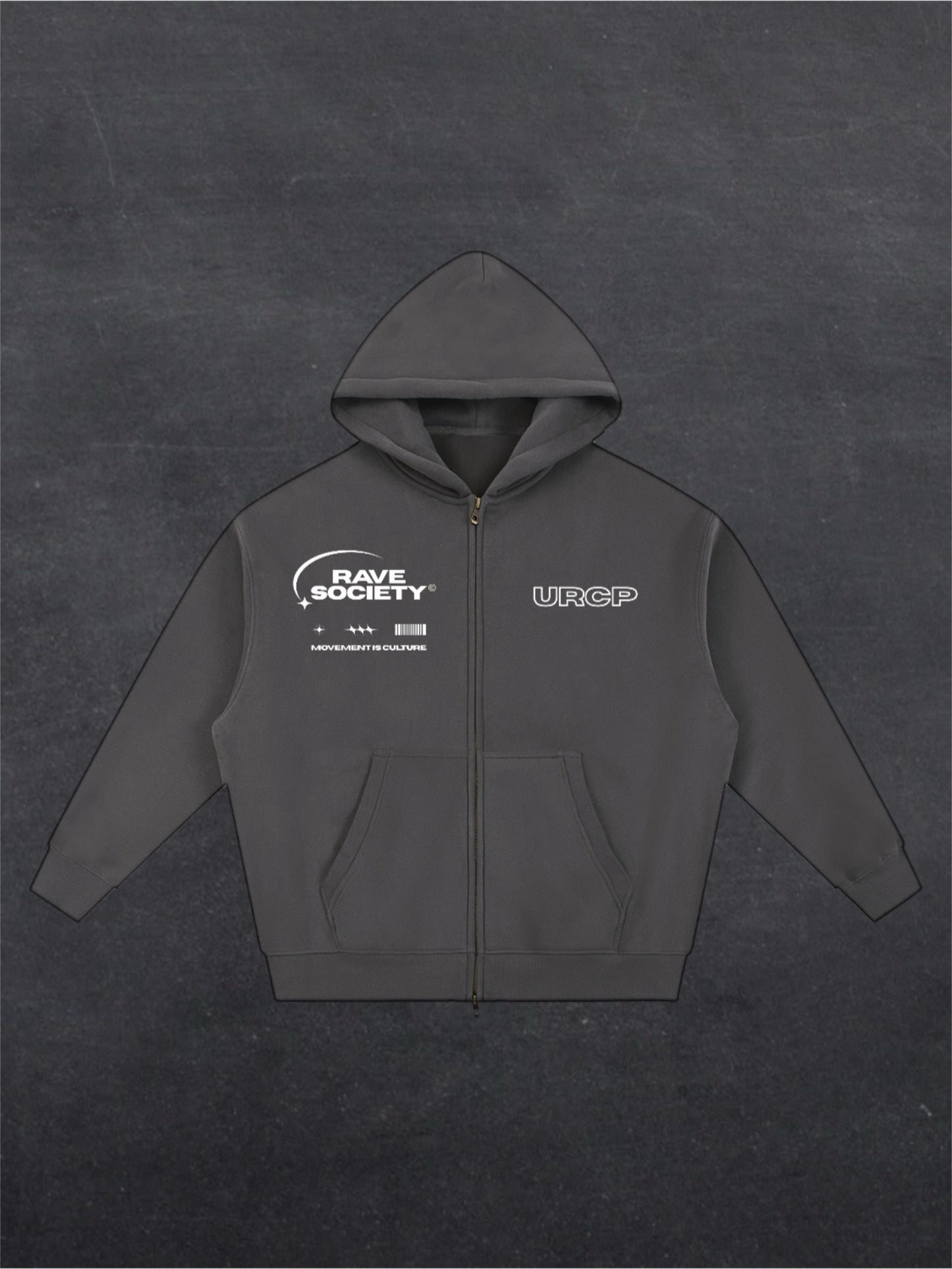 RAVE SOCIETY URCP UNISEX HOODIE - FRONT PRINT (multiple colours)