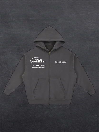 RAVE SOCIETY URCP UNISEX HOODIE - FRONT PRINT (multiple colours)