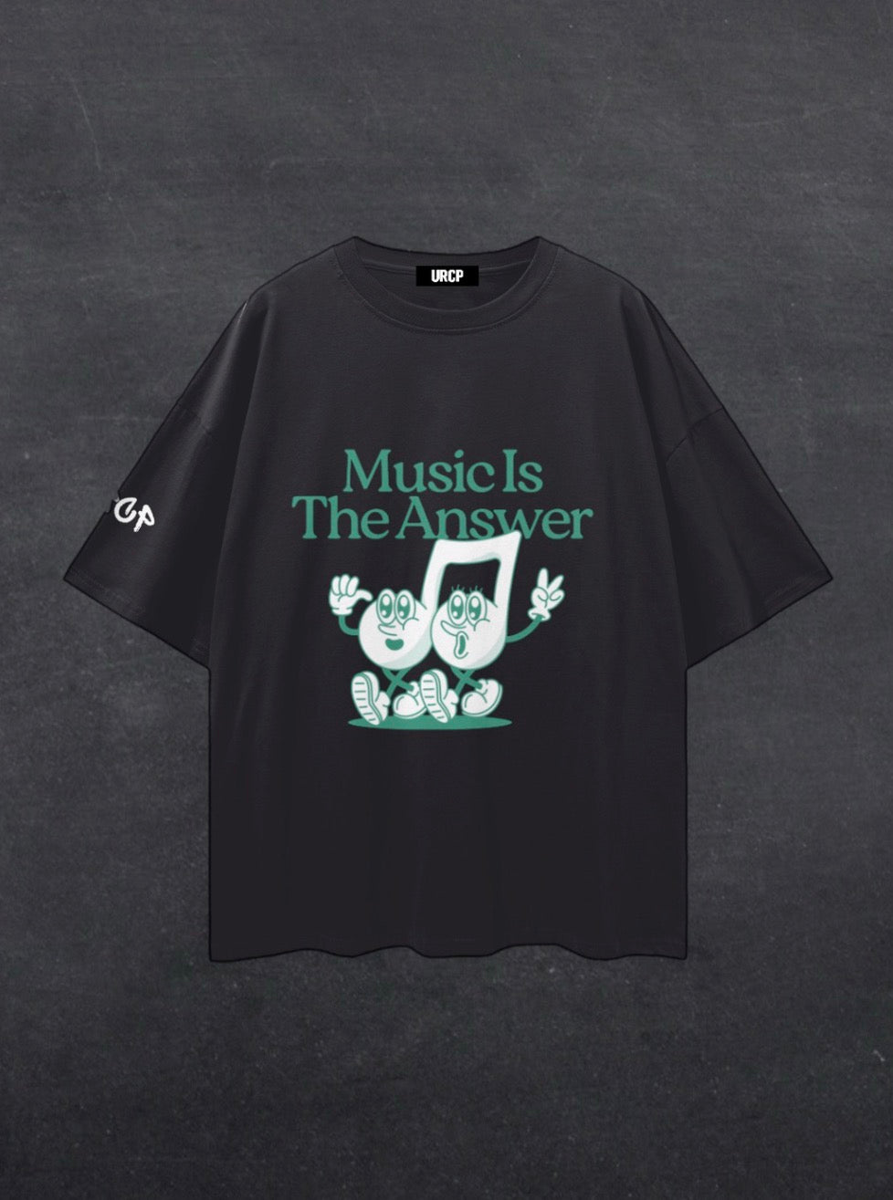 MUSIC IS THE ANSWER - FRONT PRINT (black/grey)