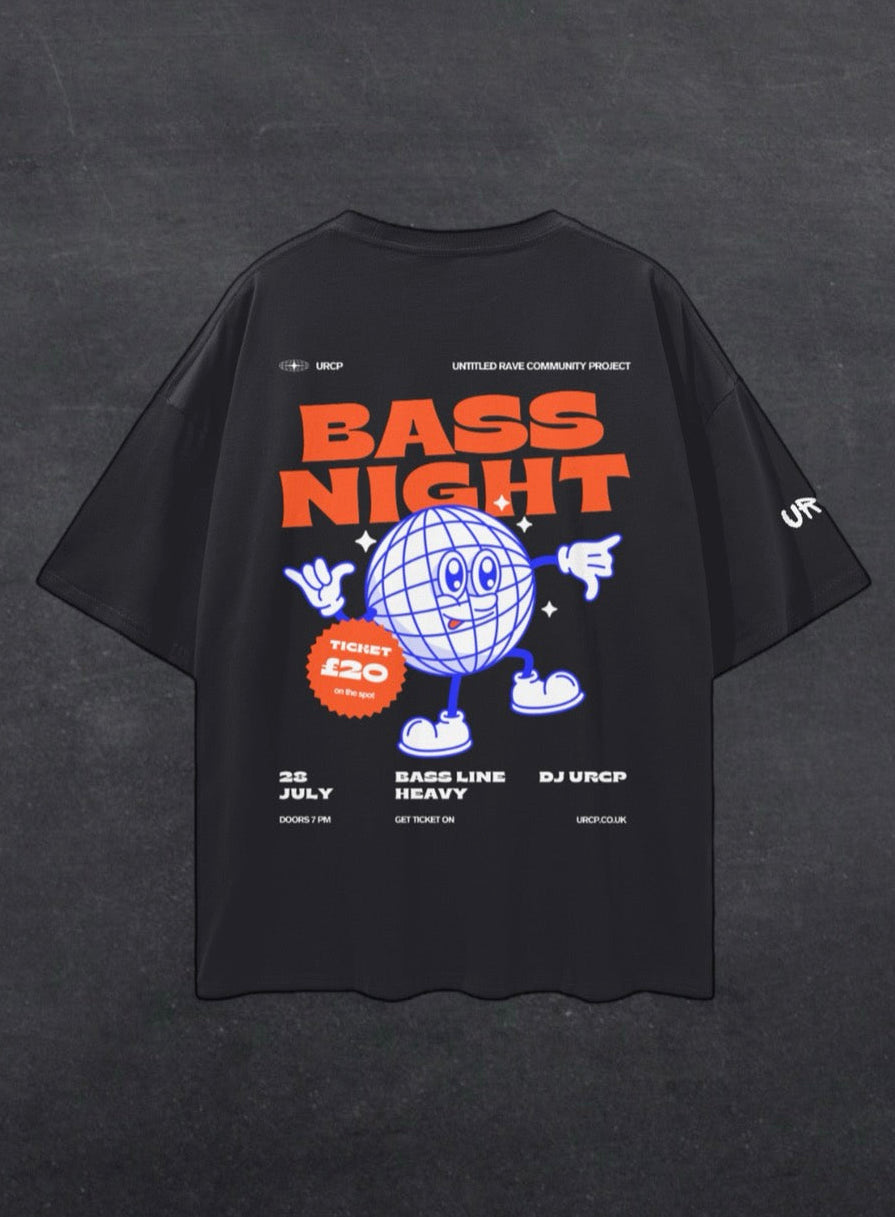 BASS NIGHT UNISEX TEE - BACK PRINT (black/grey)