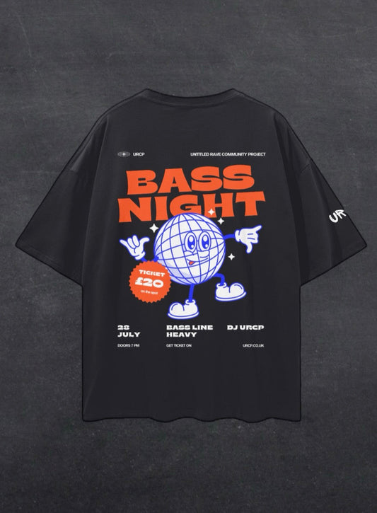 BASS NIGHT UNISEX TEE - BACK PRINT (black/grey)